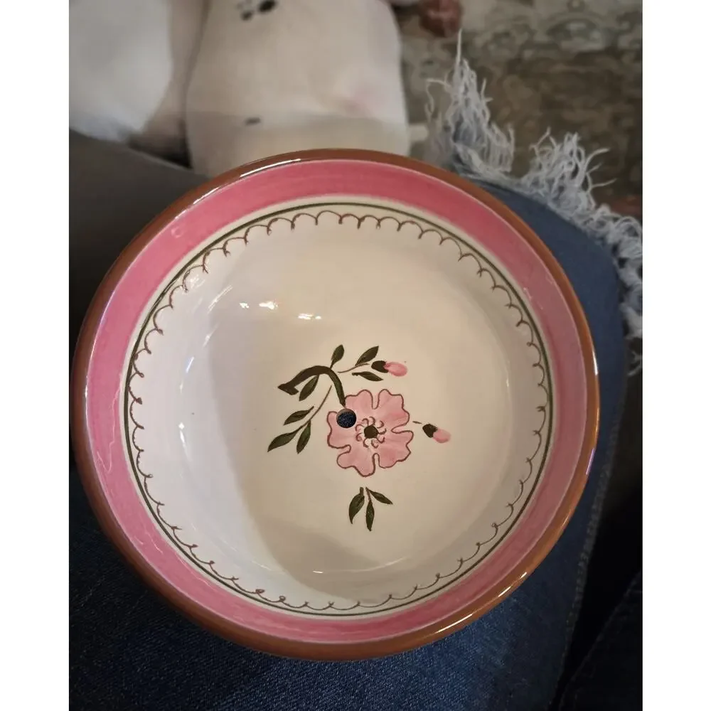 Stangl Pottery Colonial Rose 2-Tier Server • Hand Painted • Plate & Bowl Set